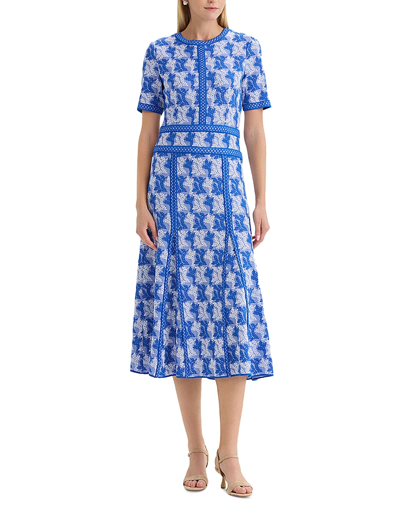 Misook Wrinkle Resistant Intarsia Knit Midi Dress