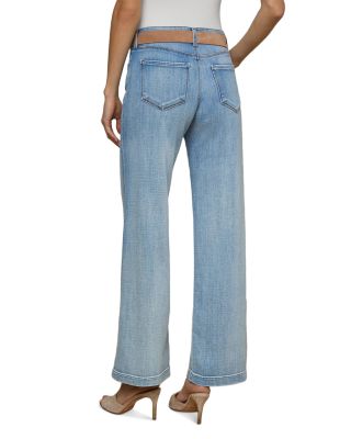 Joanne Mid Rise Wide Leg Jeans in Dry Ice