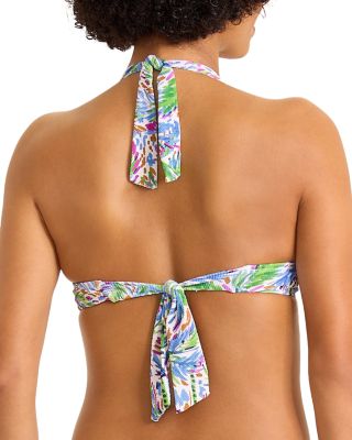 Poolside Palms Underwire Halter Bikini Top