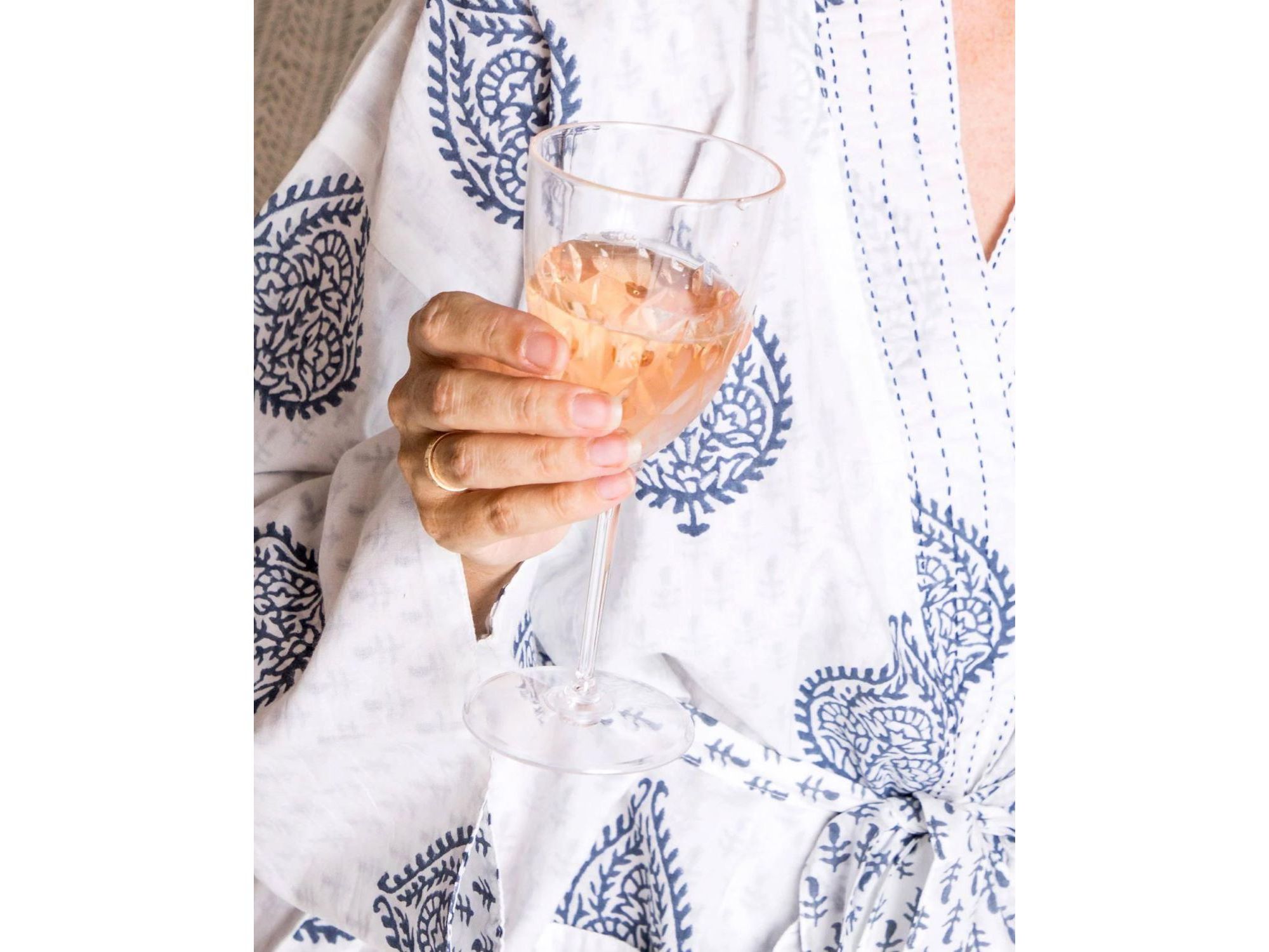 Women's Block-Printed Robe — Image 4