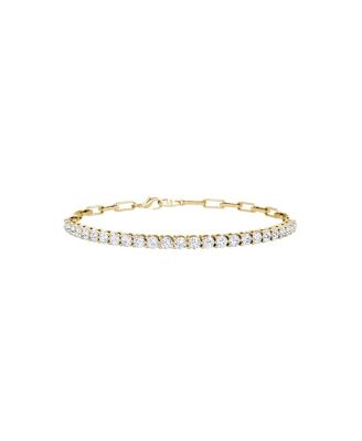  Paperclip Tennis Bracelet, Medium in 14K Gold, 2.4ctw Round Brilliant Lab Grown Diamonds