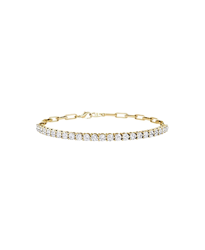 Vrai Paperclip Tennis Bracelet, Medium in 14K Gold, 2.4ctw Round Brilliant Lab Grown Diamonds
