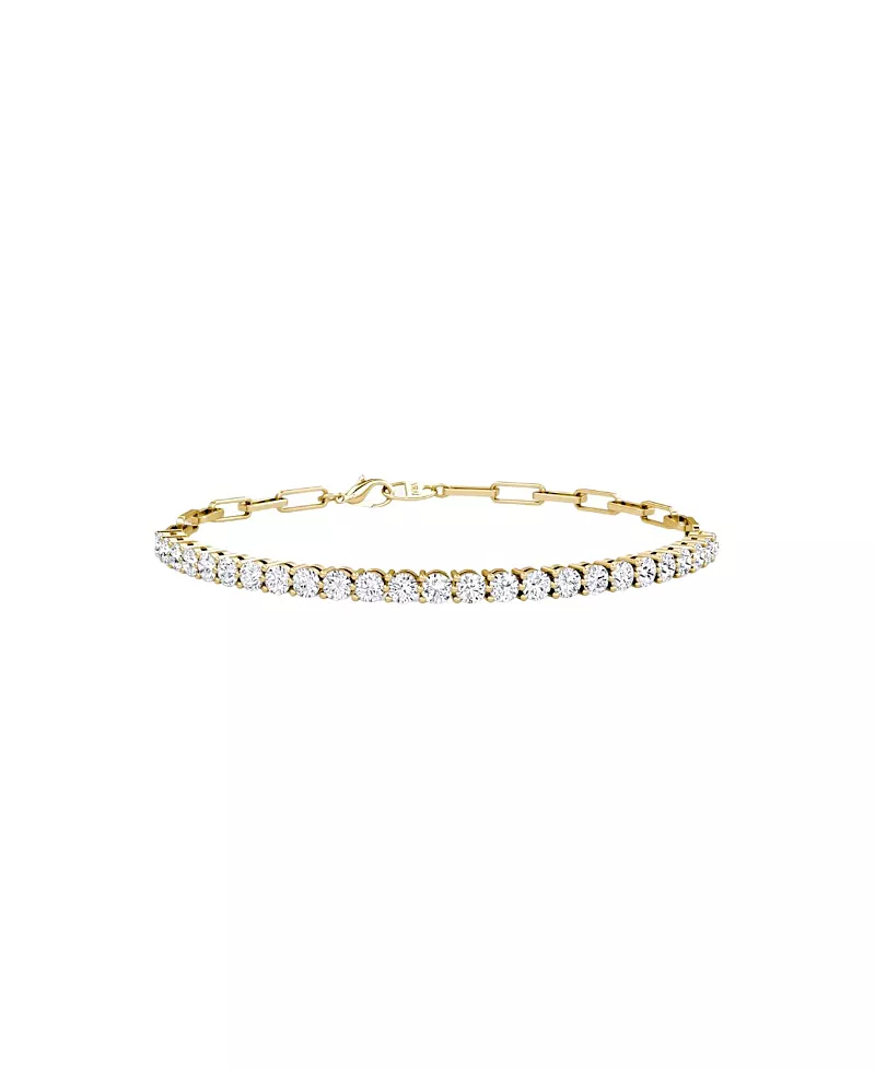 Vrai Paperclip Tennis Bracelet, Medium in 14K Gold, 2.4ctw Round Brilliant Lab Grown Diamonds