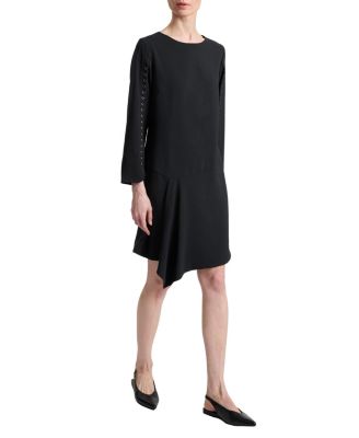  Essie Shift Dress with Grommet Detail in Soft Crepe