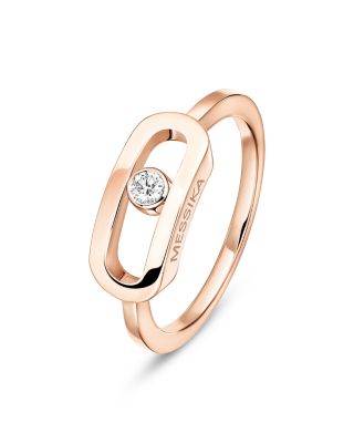 Move Uno Diamond Link Ring in 18K Rose Gold, 0.06 tcw
