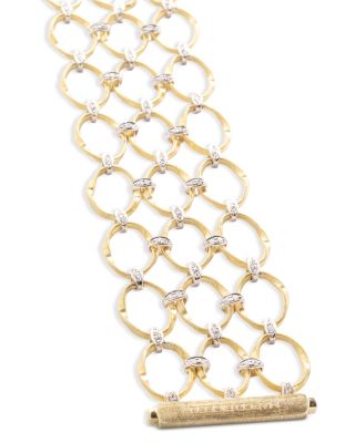 18K White & Yellow Gold Marrakech Onde Diamond Open Link Multirow Bracelet