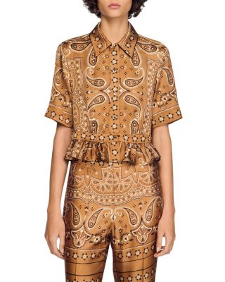 Vanessi Bandana Print Cropped Shirt
