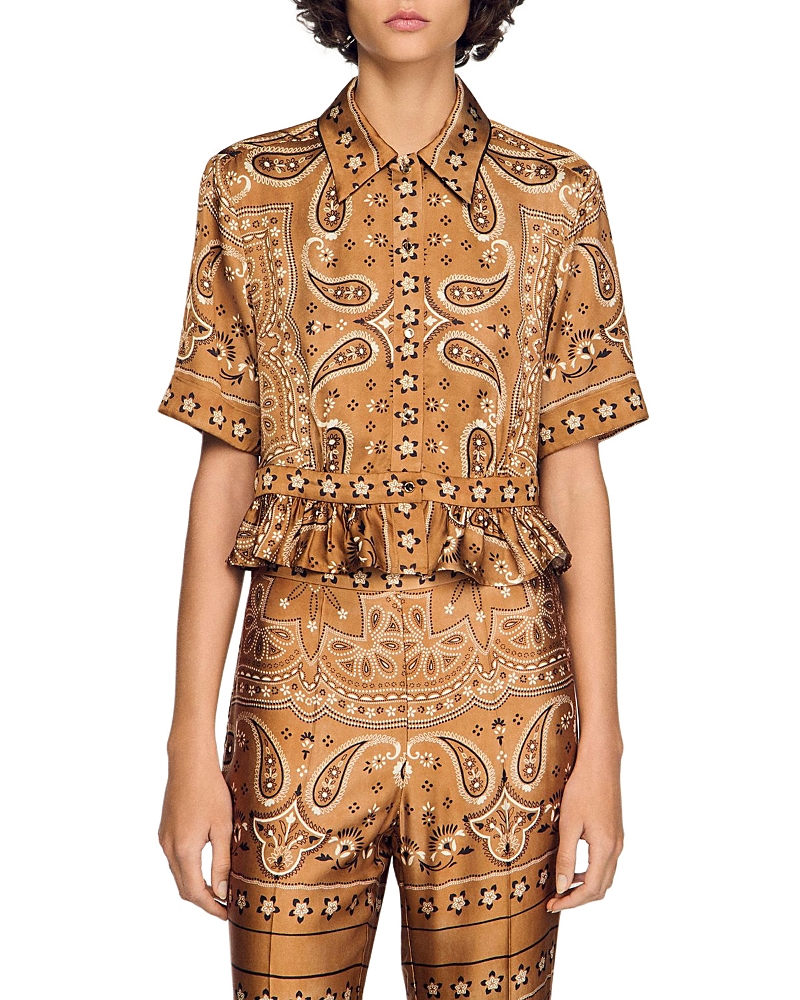 Sandro Vanessi Bandana Print Cropped Shirt