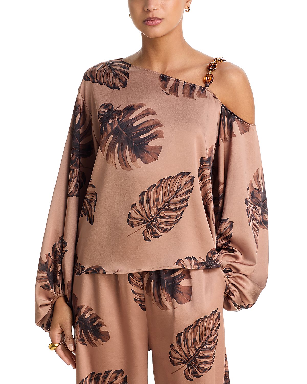 L'Agence Asami Chain One Shoulder Blouse