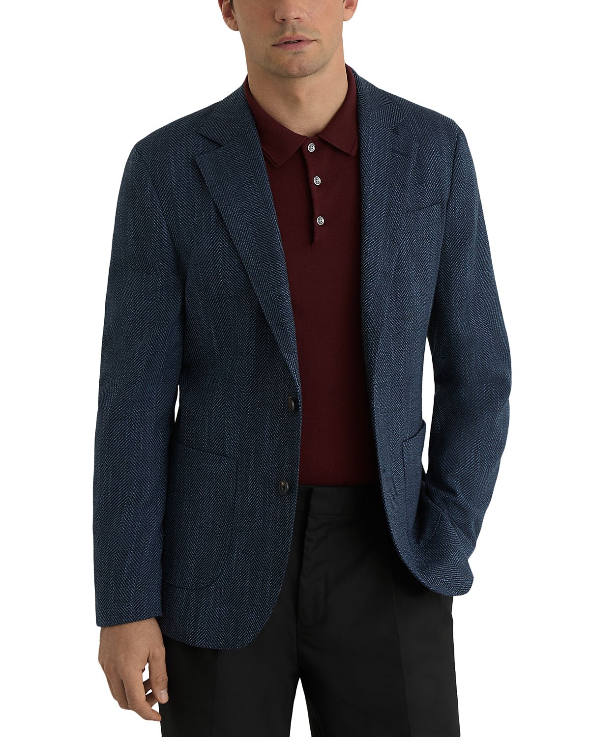 Reiss Manci Tailored Fit Herringbone Blazer