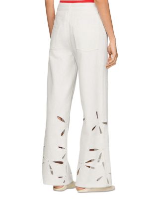 Flo High Rise Wide Leg Embroidered Pants