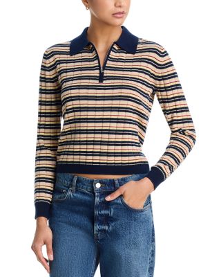 Silk & Linen Zippered Polo Sweater