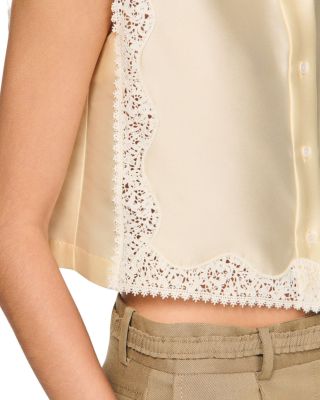 Marielle Cropped Shirt with Lace Details