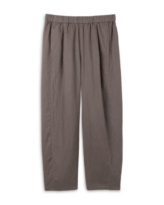 Pleated Lantern Linen Ankle Pants