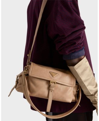 Explore Medium Nappa Leather Shoulder Bag with Flap
