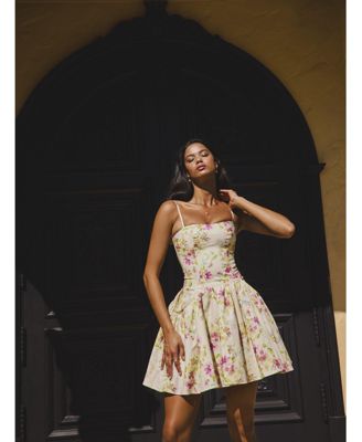  Valda Print Linen Mini Dress with Pockets