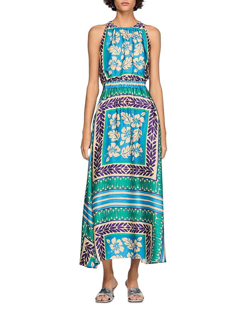 Sandro Floral Print Maxi Dress