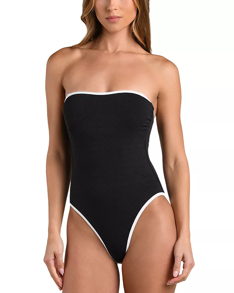 L'Agence Tory Bandeau Fine Line One Piece Swimsuit