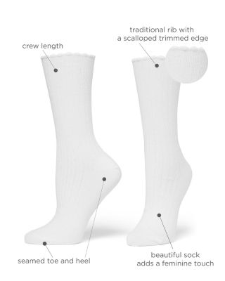 Scalloped Pointelle Socks