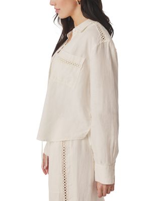 Stella Linen Trim Button Down Shirt