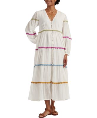  Women's Cotton Rainbow Scallop Dress