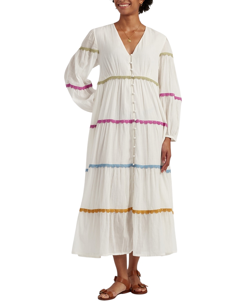 Chinti & Parker Women's Cotton Rainbow Scallop Dress