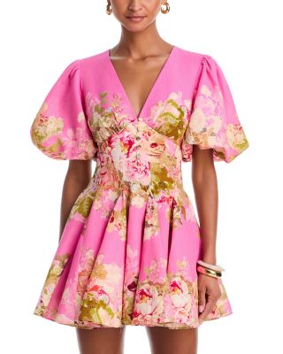 Balloon Sleeve Mini Dress