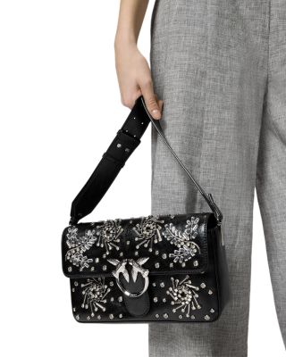 Love Slouchy Classic Embellished Leather Shoulder Bag