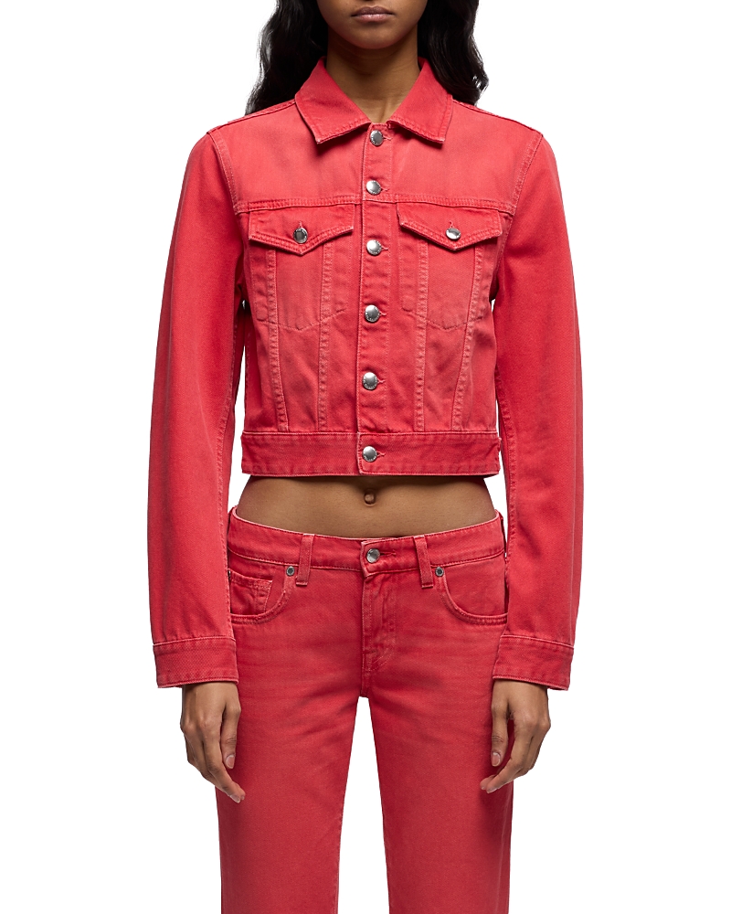7 For All Mankind Shrunken Jean Jacket in Flame