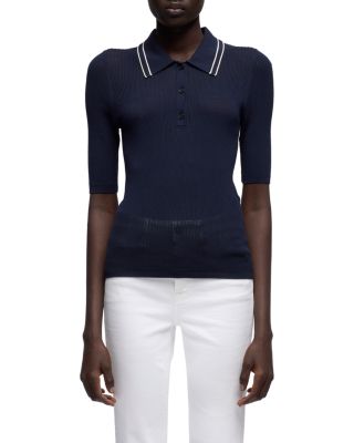 Piped Collar Short Sleeve Polo Sweater