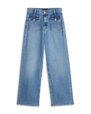 Stovepipe High Rise Straight Ankle Jeans in Aquashade