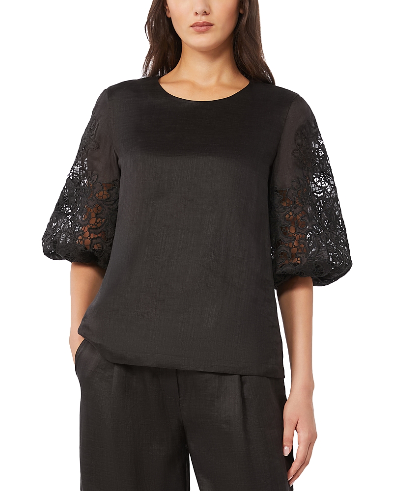 Max Mara Studio Mstordine Macrame Sleeve Top