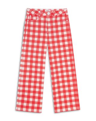 Giadzy x Rails The Getty Crop High Rise Wide Leg Jeans in Tomato Gingham