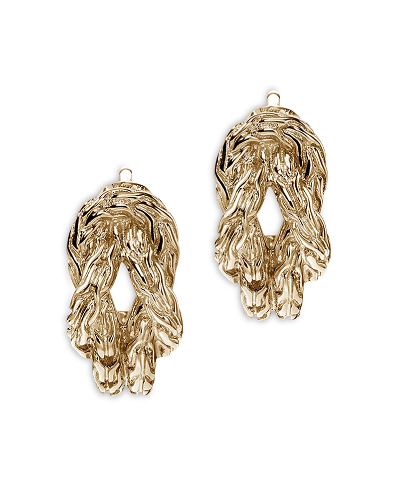 John Hardy 14K Yellow Gold Love Knot Woven J Hoop Earrings