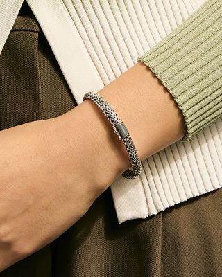 Sterling Silver Icon Woven Link Bracelet, 6.5mm