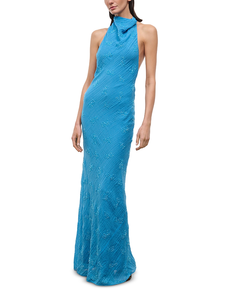 Staud Roselle Cowl Neck Backless Dress