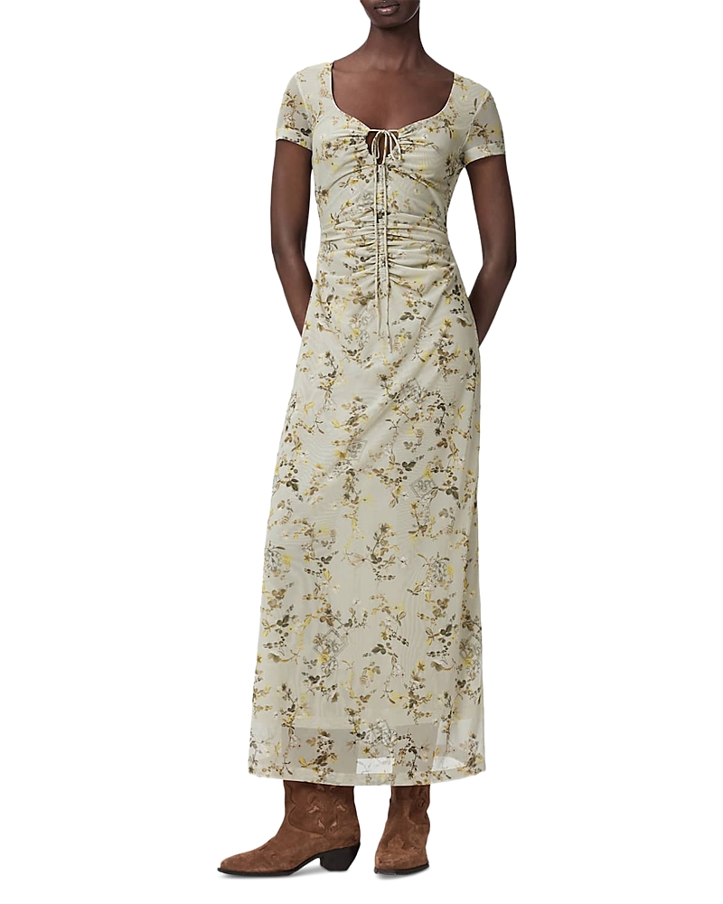 Allsaints Gabby Floral Mesh Maxi Dress