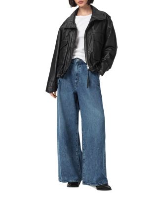 Haze High Rise Pleat Jeans in Mid Indigo