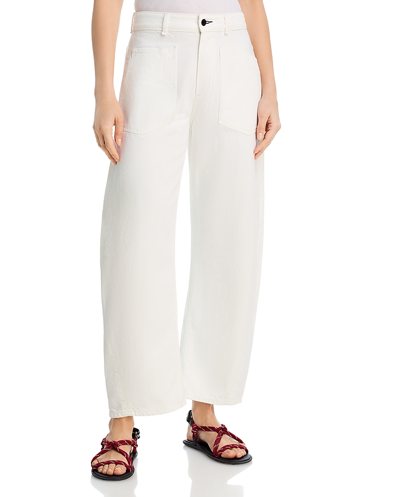 Askk Ny High Rise Twisted Barrel Jeans in Ivory