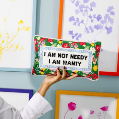 Not Needy Needlepoint Pillow, 15" x 9"