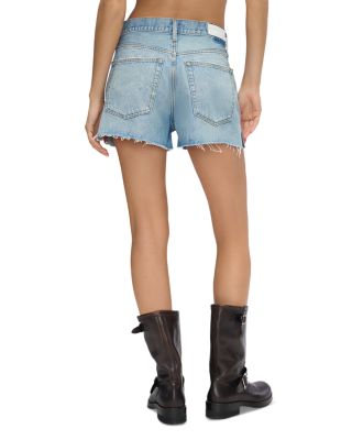 The Breezy Mid Rise Jean Shorts in Aged Worn Blue