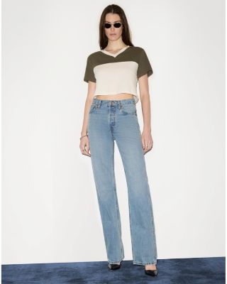 V Neck Contrast Jersey Tee