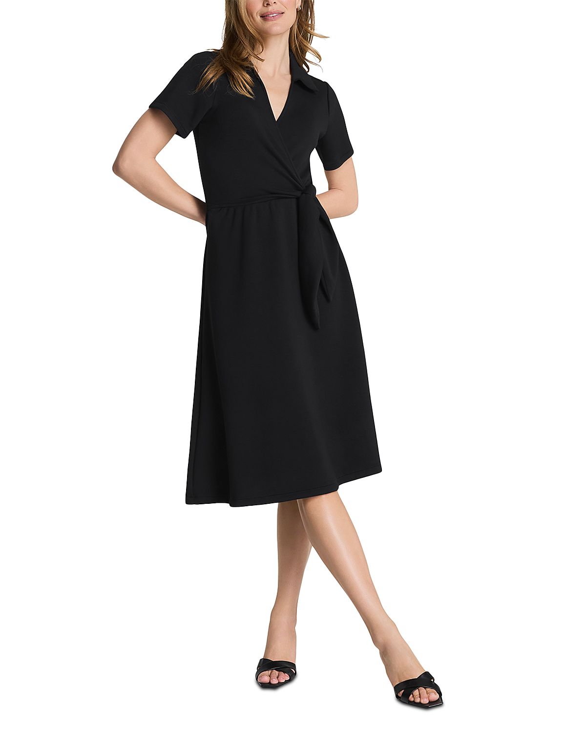 Spanx AirEssentials Collared Tie Waist Midi Dress