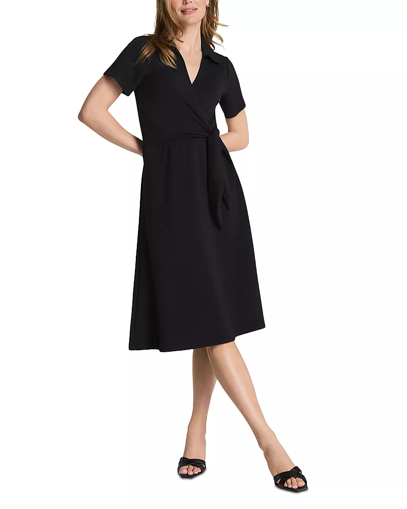 Spanx AirEssentials Collared Tie Waist Midi Dress