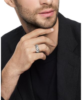 Men's Sterling Silver Sculptured Cable Band