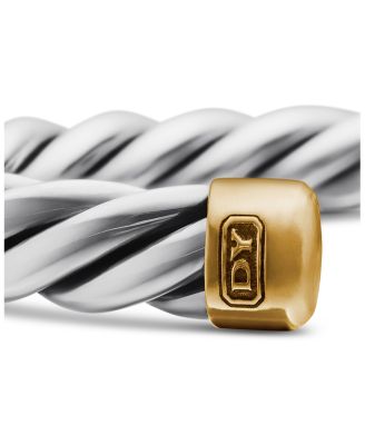 Men's Cable Classic Cuff Bracelet with 18k Gold