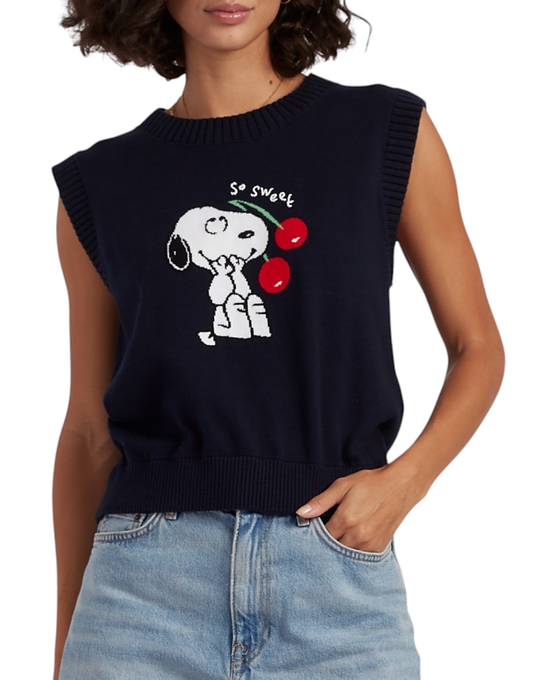 Chinti & Parker Women's Cotton Snoopy Cherry Tank