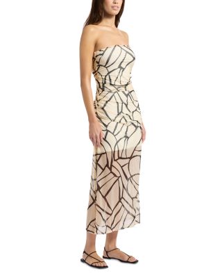 Mesh Strapless Dress Swim Cover-Up