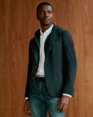 Hanry Slim Fit Jersey Sport Coat with Removable Hood