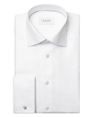 Contemporary Fit Solid Textured Twill Shirt 